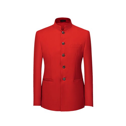 Fashion Jacket red Plus Size S 6XL Men Suit Chinese Style Stand