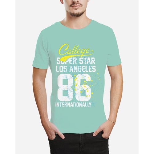 Buy Ibrand Printed T-Shirt - Turquoise in Egypt