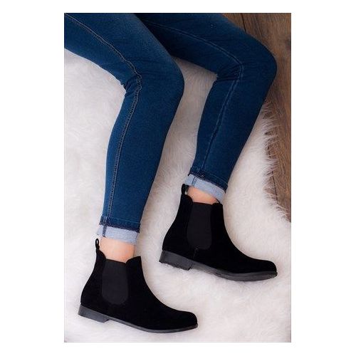 اشتري vbranda Women's Ankle   Suede Flat Elastic Boot-BLACK في مصر