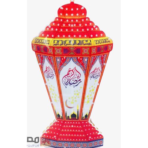 product_image_name-Generic-فانوس رمضان مسطح مع ضوء LED وميض، مناسب للتعليق، حجم كبير 60 سم-5