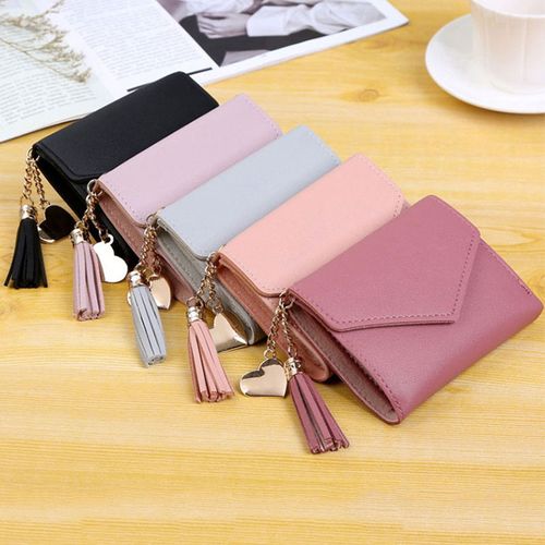 Fashion Women Leather Short Wallet Small Bifold Card Holder Zipper Mini  Purse