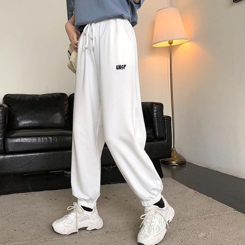 Fashion (Black)Oversized Grey Jogging Sweatpants Women Korean