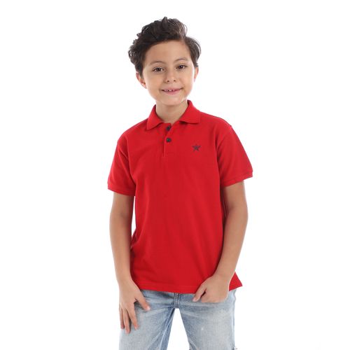 Buy Polo Neck Short Sleeves T-Shirt - Red in Egypt