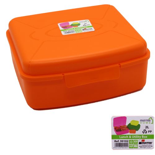 Buy Mintra Lunch Box 2 Liters Plastic  Multicolors in Egypt