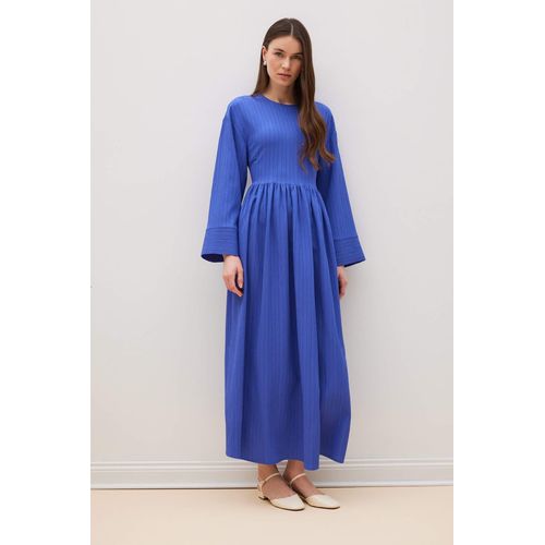 product_image_name-Defacto-فستان طويل كم طويل منسوج قصة عادية بياقة مستديرة-1