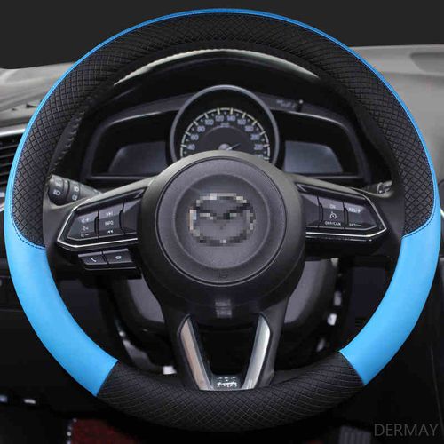 Generic Blue PU Leather Car Steering Wheel Cover For CX 3 CX 4