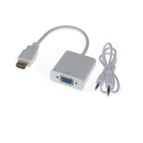 Buy HDMI To VGA 15 Pin Adapter With Audio  - White in Egypt