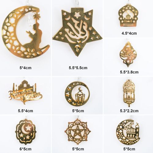 product_image_name-Generic-أضواء رمضان مكونة من 10 لمبات ليد على شكل نجمة وقمر لزينة رمضان، يعمل إضاءة ليك يعمل بالبطارية لتزيين المنزل وغرفة النوم والحديقة الداخلية والحفلات الخارجية-4