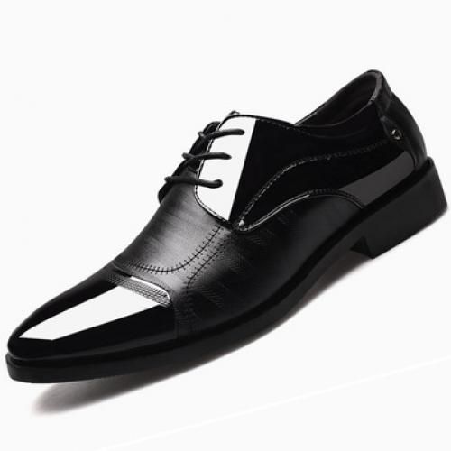 اشتري Fashion Genuine Leather Men Formal Shoes British Style-black في مصر