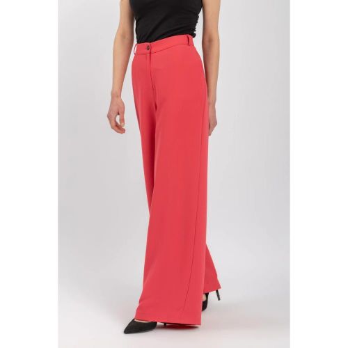 product_image_name-Esla-Plain Elastic Waist Wide Pants - Coral Orange-3