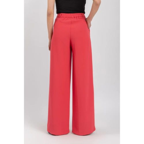 product_image_name-Esla-Plain Elastic Waist Wide Pants - Coral Orange-4