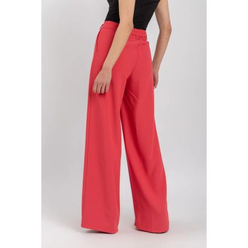 product_image_name-Esla-Plain Elastic Waist Wide Pants - Coral Orange-5