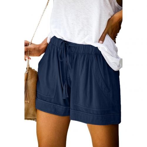 Fashion (Dark Blue)Summer Women Shorts Casual Elastic Waist