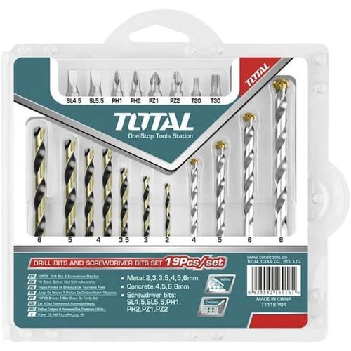 TOTAL 19-Piece Drill Bit Set