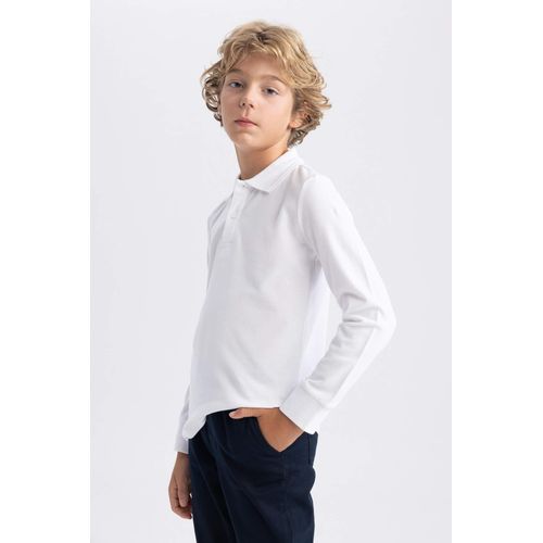Buy Defacto Regular Fit Long Sleeve Polo T-Shirt in Egypt