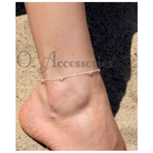 Buy O Accessories Anklet Crystal Transparent _silver in Egypt