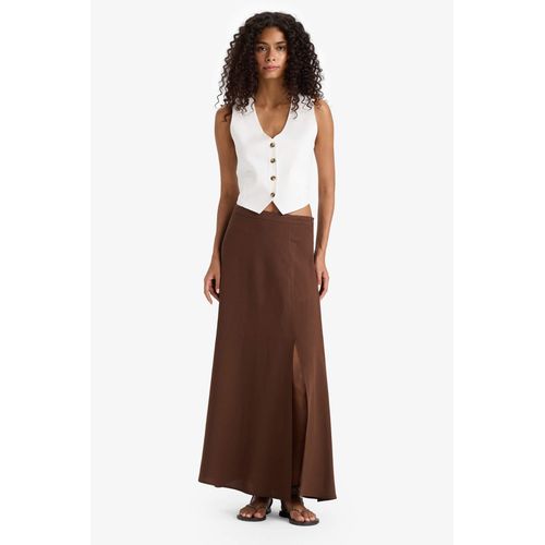 product_image_name-Defacto-جيبة طويلة بقصة A بخصر عادي من مزيج الكتان-2