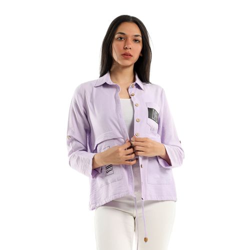 Buy Menta By Coctail Printted Jacket With Pocket-purple in Egypt