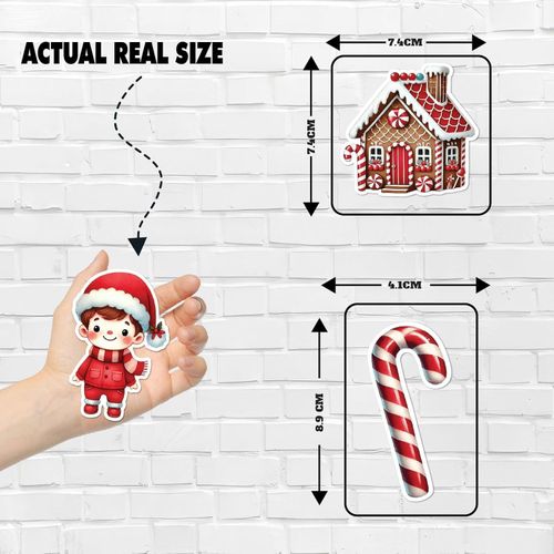 product_image_name-Generic-مجموعة مغناطيس ثلاجة الكريسماس - مغناطيسي احتفالي للأعياد يتضمن سانتا كلوز وهدايا وندفات الثلج وقطع السنة الجديدة للثلاجة وديكور المطبخ والحرف اليدوية وإضافة لمسة جمالية للمنزل بلون أحمر-3