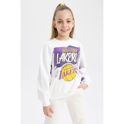 product_image_name-Defacto-Girl Crew Neck Regular Fit-Nba Sweat Shirt - Ecru-1