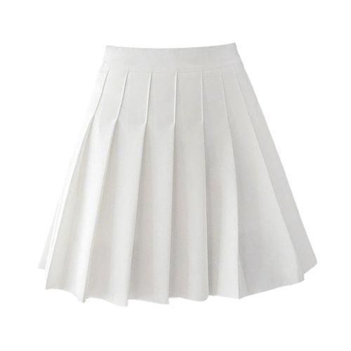 White skater skirt quote top