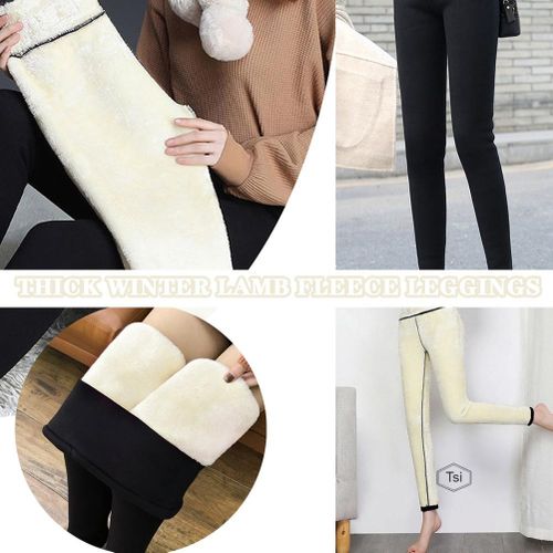 High Waist Thickened Sherpa Lined Leggings For Women, Warm Winter