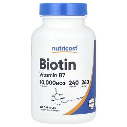 product_image_name-Nutricost-Biotin, 10,000 mcg, Vitamin B7 240 Capsules-1