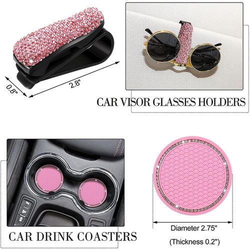 Generic 20Pcs Shiny Crystal Car Accessories Kit For Women Car
