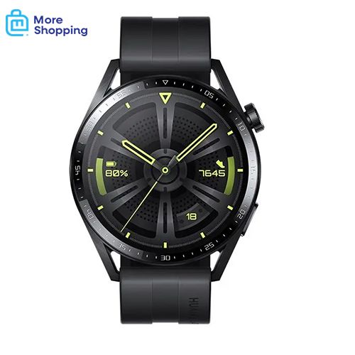 اشتري Huawei Watch GT 3 46MM (JPT-B29) Black Stainless Steel Case Black Fluoroelastomer Strap في مصر