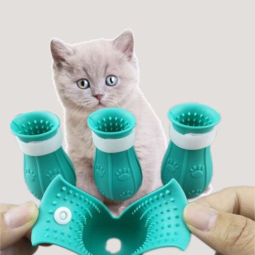 Generic Silicone Cat Anti Scratch Pet Claw Protector Blue Best