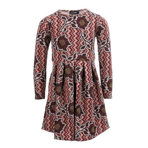 Buy Kady Girls Long Sleeves Floral Dress - Multicolour Dark Purple & Grey in Egypt