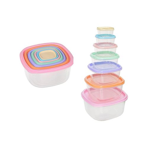 product_image_name-Generic-favilla 7-Piece Plastic Food Storage Container Set with Assorted Sizes and Airtight Lids â€“ Microwave and Freezer Safe Multicolored - 1360-1