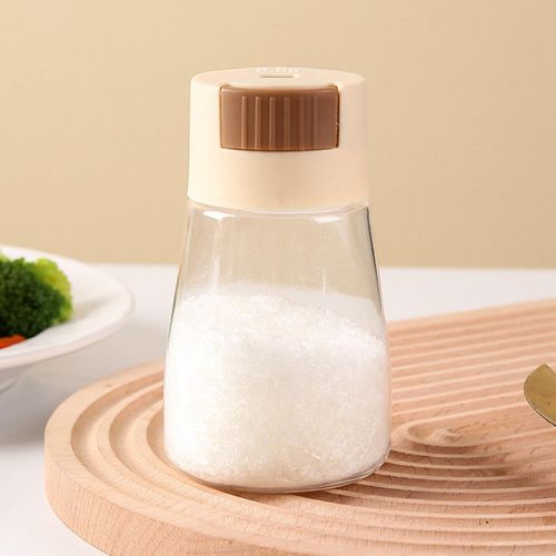 Quantitative Salt Shaker With Press Design, Kitchen Seasoning Jar