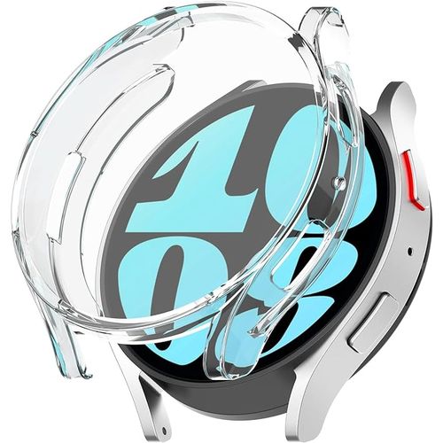 product_image_name-Generic-حافظة لساعة سامسونج جالاكسي 6 مقاس 44 ملم مع واقي شاشة، حافظة رفيعة للغاية من السيليكون الناعم من مادة البولي يوريثان اللدن بالحرارة  شفاف-1