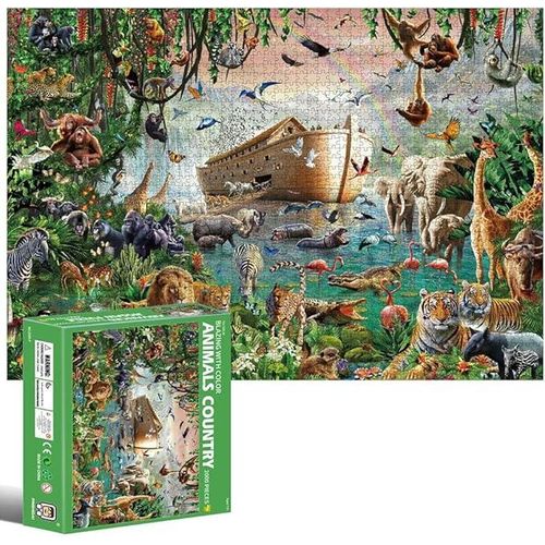 product_image_name-Generic-Animals Country Noah's Ark Jigsaw Puzzle, 2000 Pieces, 70x100 cm, Wildlife Scene-1