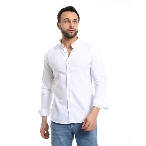 Buy Andora Solid Cotton Full Sleeves Casual Shirt - White in Egypt
