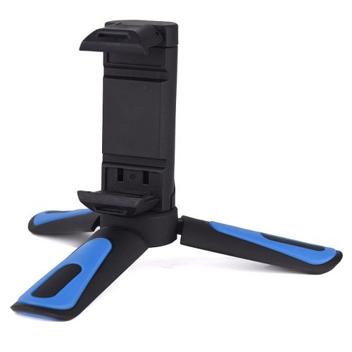 Buy Protefeuille Flexible Mini Tripod And Mobile Phone Stand Holder For Iphone Lightweight Camera Rotatable Monopod With Phone Clip(Blue) in Egypt