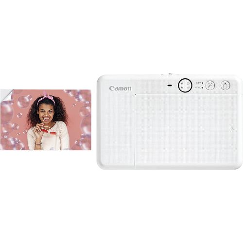 Canon Zoemini S2 2in1 Mini Photo Printer Camera, 10 Prints Included Pearl  White