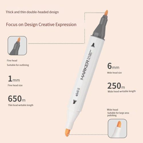 product_image_name-Deli-مجموعة أقلام ماركر فنية 30 قطعة  بأطراف مزدوجة للفنانين المبتدئين والمحترفين للتلوين والرسم  بطرفين , طرف  فرشاة وطرف مشطوف (30 لون)،-3