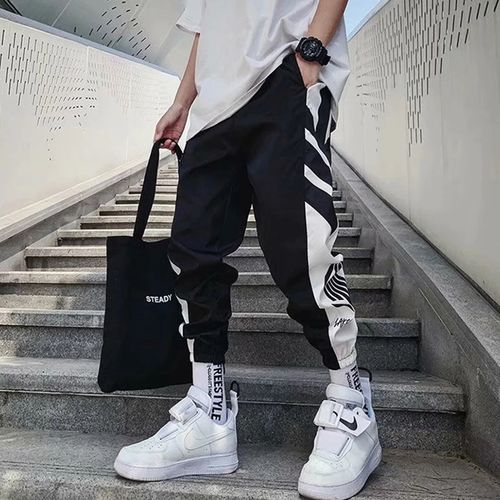 Fashion (black)Streetwear Hip Hop Joggers Pants Men Loose Harem