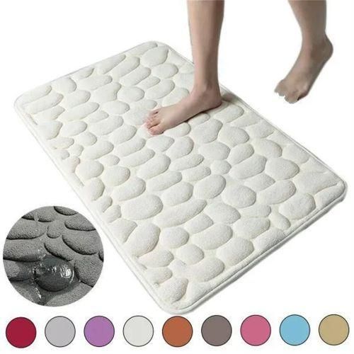 Water Absorbent Mat Bath Floor Mat Strong Water Absorbent Non Slip  Comfortable Mat Polyester Bath Pad