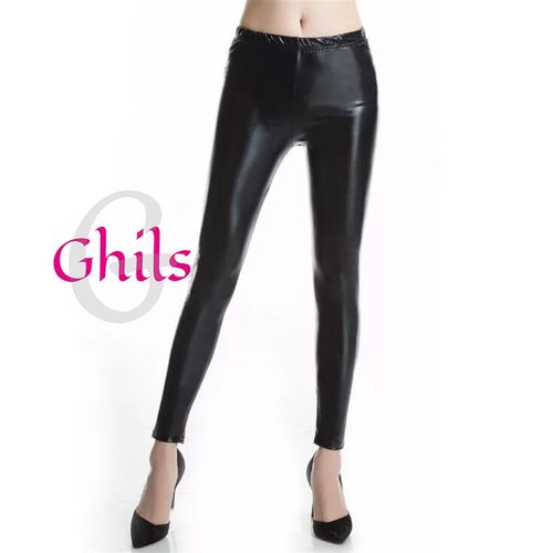 Ghils Women's Leggings Hipster Sexy Shiny Liquid Metal Pants High Waist  Stretch Leggings Party Leather @ Best Price Online