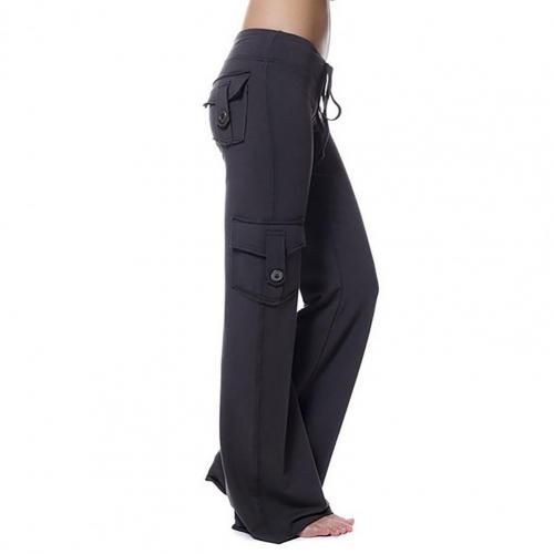 Fashion (Black)Dropshipping Cargo Pants Women Pants Strong Elastic