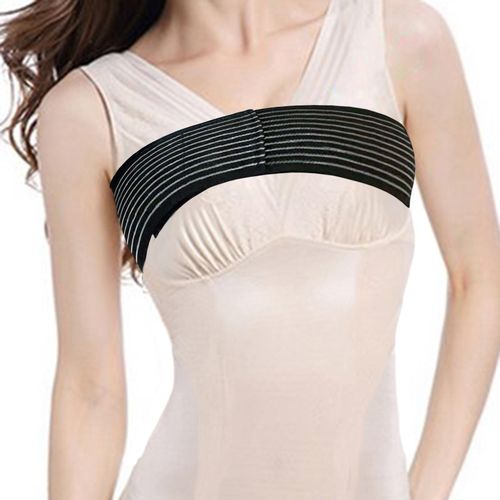 Breast Compression Band Breast Support Band Elastic Chest Belt Breast Stabilizer  Band for Women Exercise Riding Jumping Rope White 