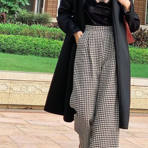 Fashion (White)Plaid Pants Women Y2k Plush Pants Checkered Pants Woman Wide  Leg Pants High Waist Trousers Thick Winter Plaid Pants Sweatpants DOU @  Best Price Online