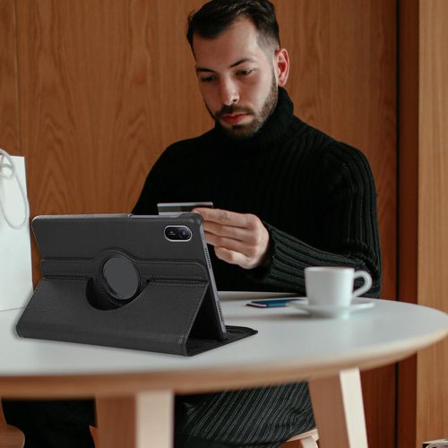 product_image_name-Generic-حافظة حماية من متوافقة مع تابلت هواوي ميت باد اس اي 11 انش 2024، غطاء واقي قائم يدور 360 درجة، أسود-6