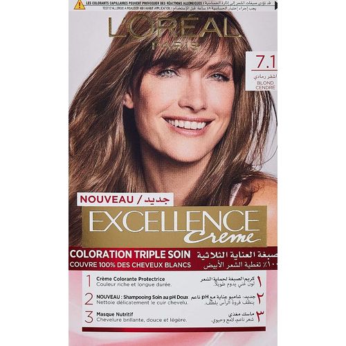 اشتري L'Oreal Paris Excellence Crème Hair Color - 7.1 Ash Blonde في مصر