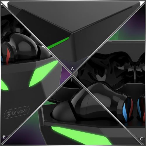 product_image_name-Celebrat-Wireless Gaming Earbuds  W13 Low Latency Bluetooth Headphones Game Music Mode Stereo HiFi Sound Touch Control Cool LED Lights Built-in Mic for Gamers - Black-5