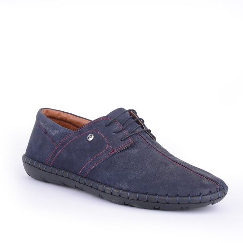 Buy Pierre Cardin Genuine Leather Lace Up Hand Stitched Shoes For Men - Navy in Egypt