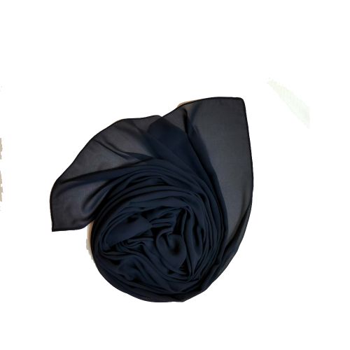 Buy Scarf Chiffon Crepe Solid  ( Navy Blue) in Egypt